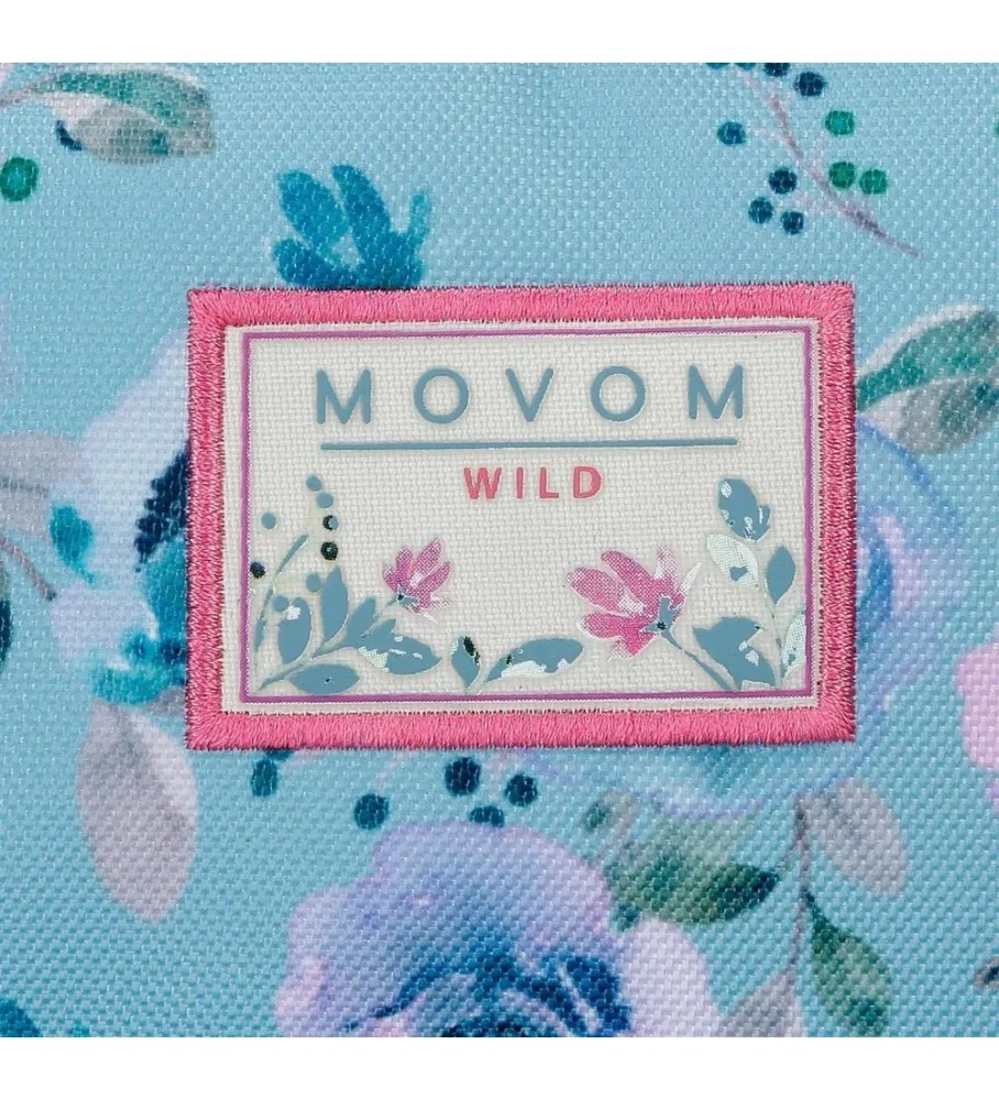 Mochila Movom Wild Flowers con carro azul -30x38x12cm-